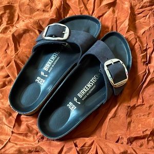 Birkenstock Madrid Big Buckle Black Size 38